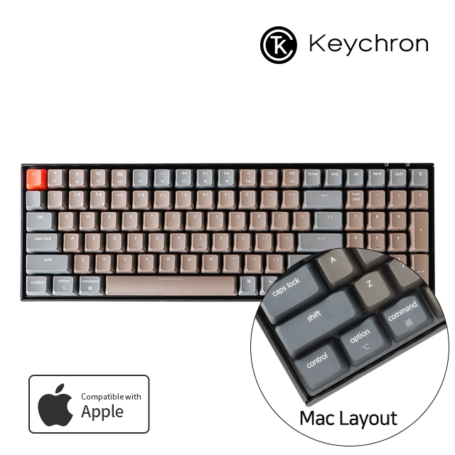 Keychron K4 화이트 LED 맥 애플/윈도우 키보드(블루투스) 한글  - 스위치선택