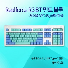 Realforce R3 BT 민트 블루 저소음 APC 45g 균등 한글 (풀사이즈)-R3HBK5